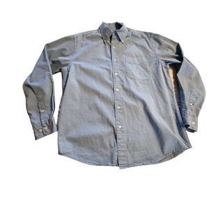 Lanesboro Men's Blue Long-Sleeve Button Down Shirt Size Medium E32